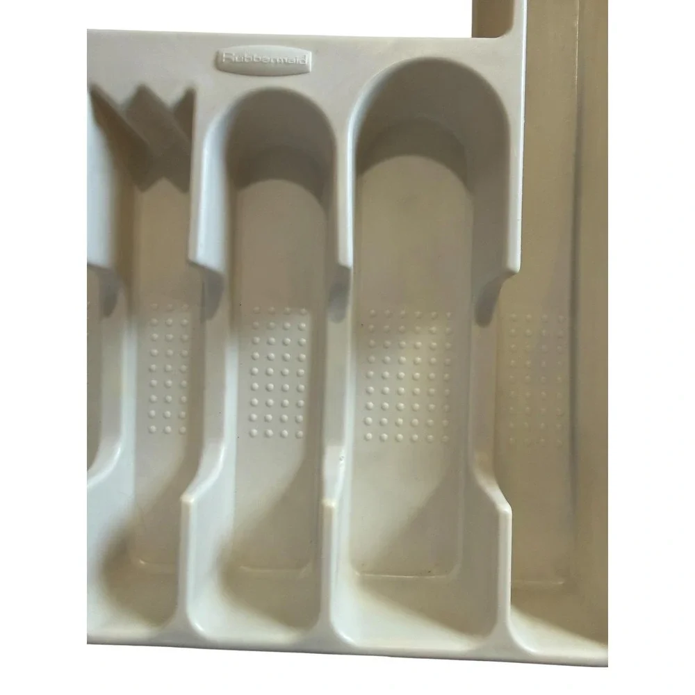 Vintage Rubbermaid 2925 Almond Silverware Tray Flatware Drawer Organizer USA‎